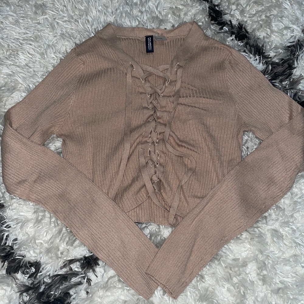 H&M Divided Ribbed Crop Top